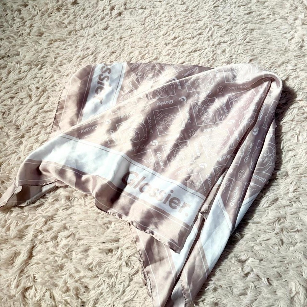 Glossier Muted Silky Flowy Clean Girl Main Character Neutral Accessory Scarf